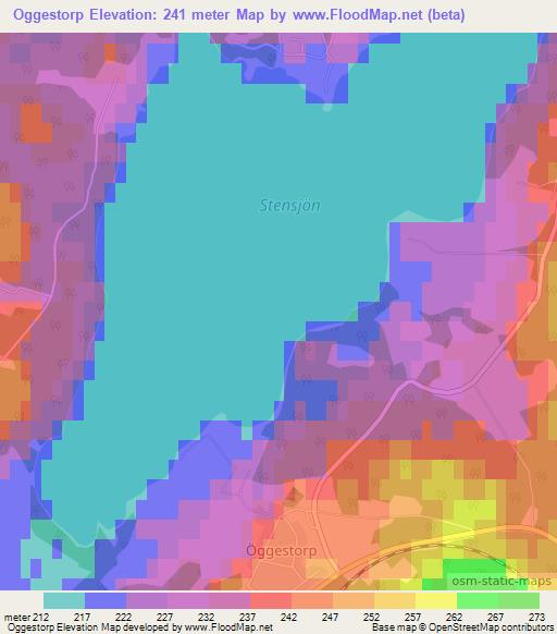 Oggestorp,Sweden Elevation Map