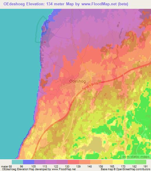 OEdeshoeg,Sweden Elevation Map