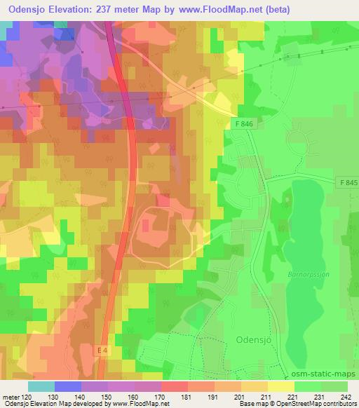 Odensjo,Sweden Elevation Map