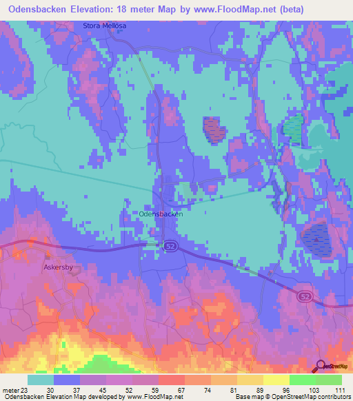 Odensbacken,Sweden Elevation Map