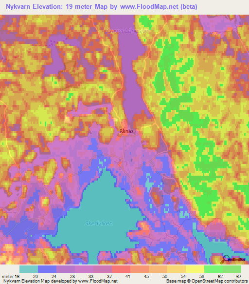 Nykvarn,Sweden Elevation Map