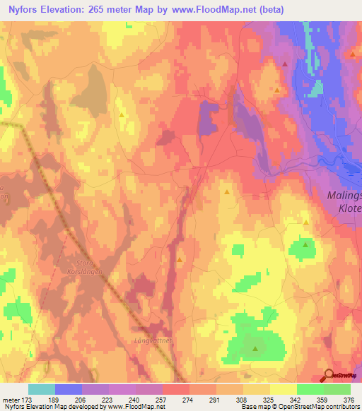 Nyfors,Sweden Elevation Map