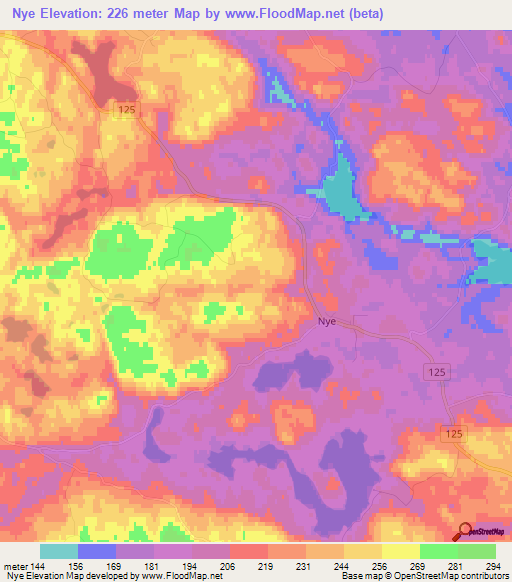 Nye,Sweden Elevation Map