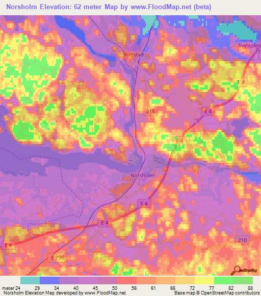 Norsholm,Sweden Elevation Map