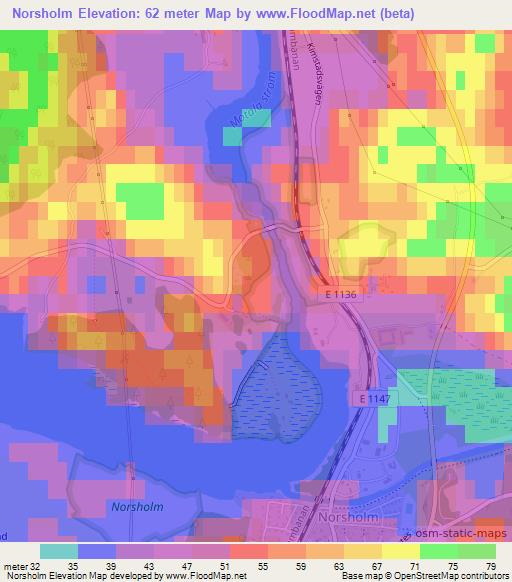 Norsholm,Sweden Elevation Map