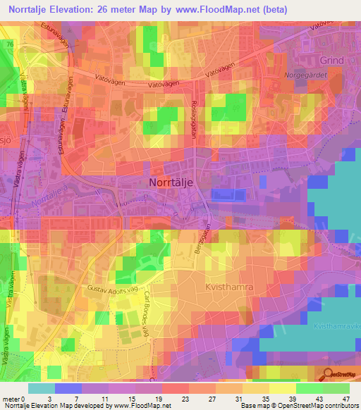 Norrtalje,Sweden Elevation Map