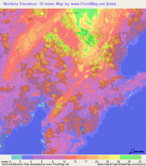 Norrkvie,Sweden Elevation Map