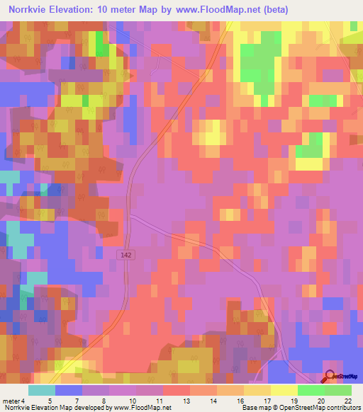 Norrkvie,Sweden Elevation Map