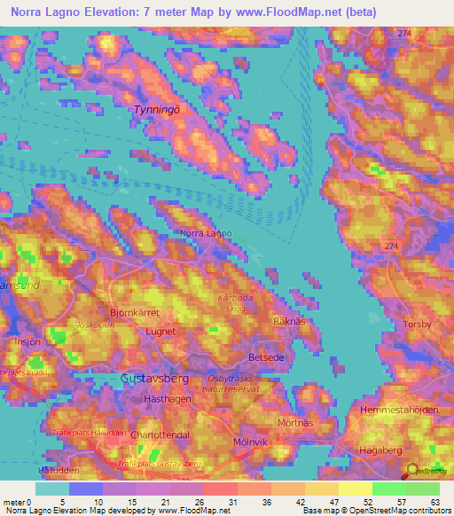 Norra Lagno,Sweden Elevation Map