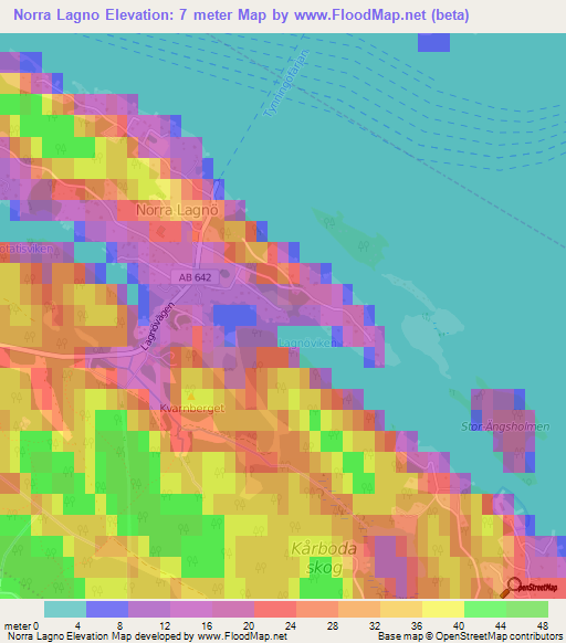 Norra Lagno,Sweden Elevation Map