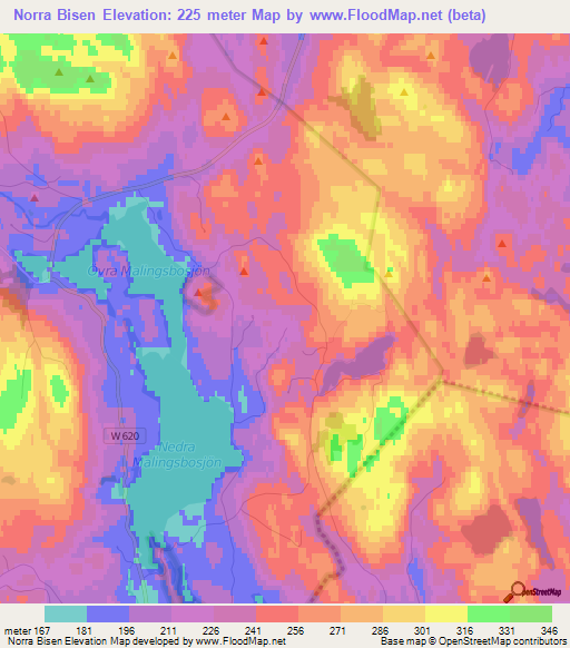 Norra Bisen,Sweden Elevation Map