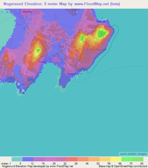 Nogersund,Sweden Elevation Map