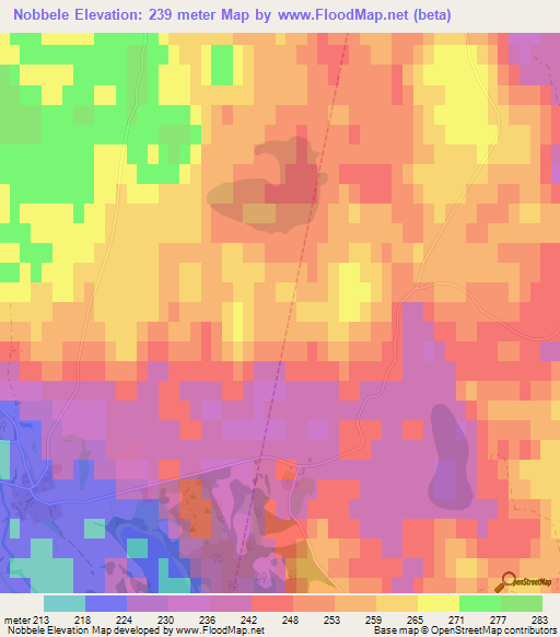 Nobbele,Sweden Elevation Map