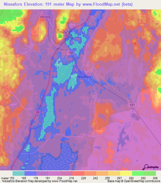 Nissafors,Sweden Elevation Map