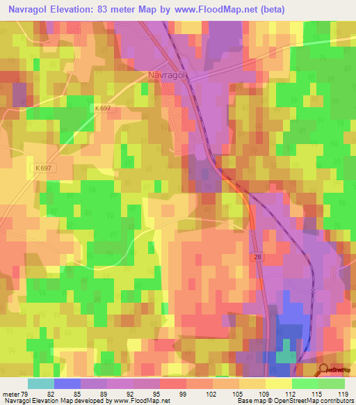 Navragol,Sweden Elevation Map