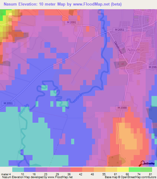 Nasum,Sweden Elevation Map