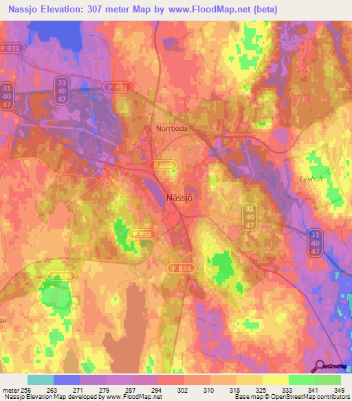 Nassjo,Sweden Elevation Map