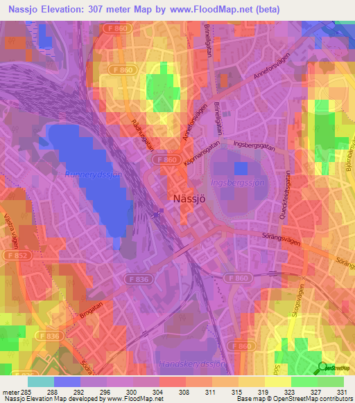 Nassjo,Sweden Elevation Map