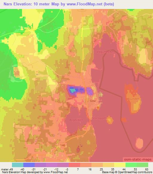 Nars,Sweden Elevation Map