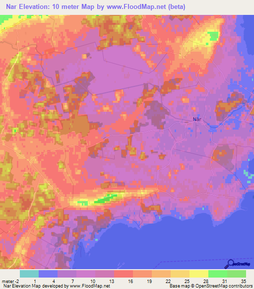 Nar,Sweden Elevation Map