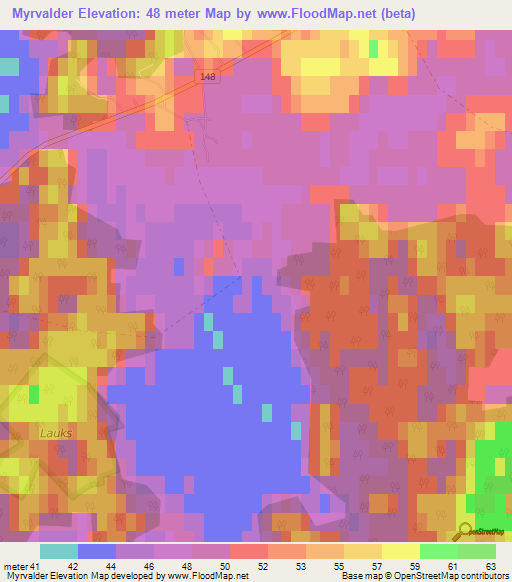 Myrvalder,Sweden Elevation Map