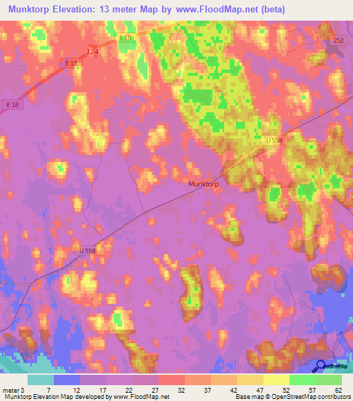 Munktorp,Sweden Elevation Map