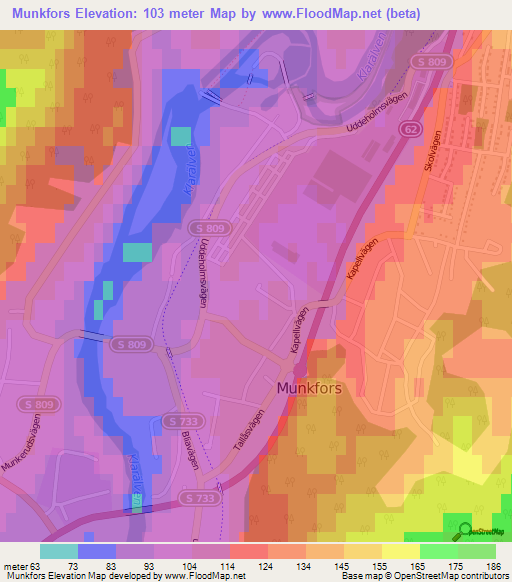 Munkfors,Sweden Elevation Map