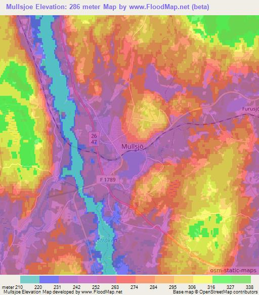 Mullsjoe,Sweden Elevation Map