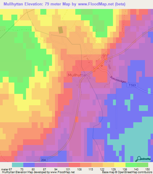 Mullhyttan,Sweden Elevation Map