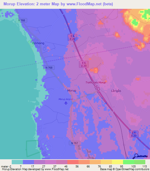 Morup,Sweden Elevation Map