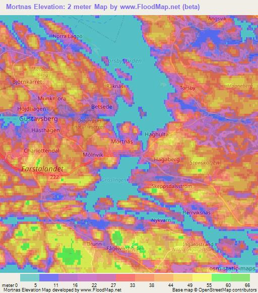 Mortnas,Sweden Elevation Map