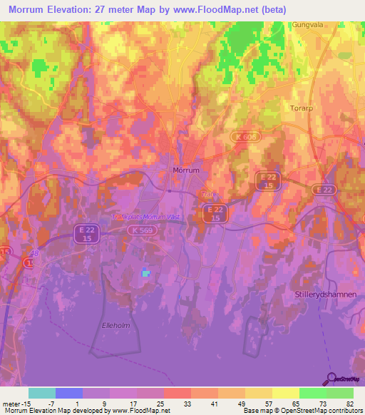 Morrum,Sweden Elevation Map