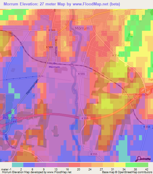 Morrum,Sweden Elevation Map