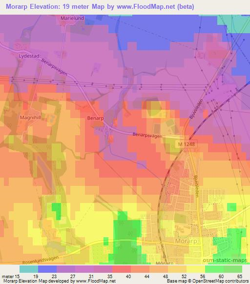 Morarp,Sweden Elevation Map