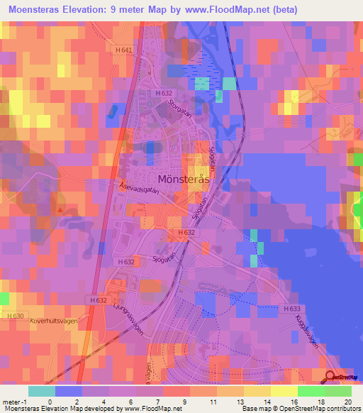 Moensteras,Sweden Elevation Map