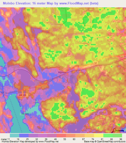 Molnbo,Sweden Elevation Map