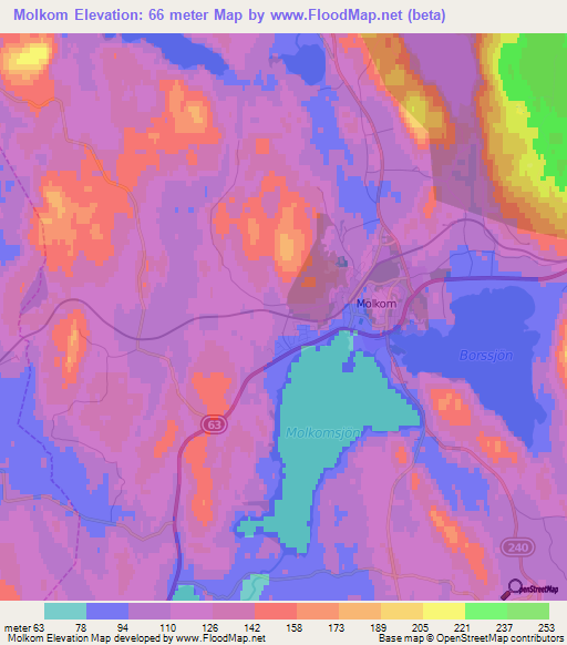 Molkom,Sweden Elevation Map