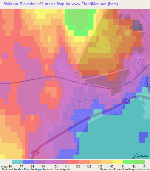 Molkom,Sweden Elevation Map
