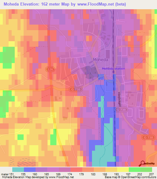 Moheda,Sweden Elevation Map