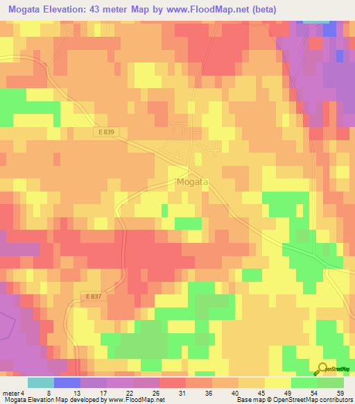 Mogata,Sweden Elevation Map