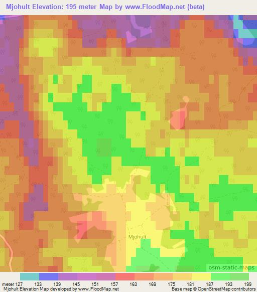 Mjohult,Sweden Elevation Map