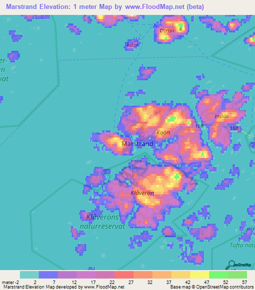 Marstrand,Sweden Elevation Map