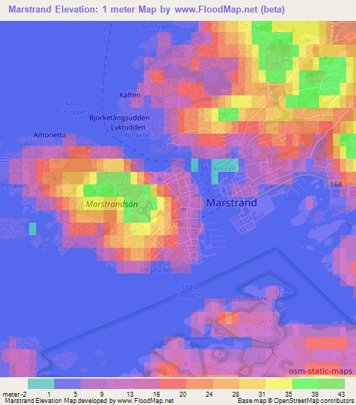 Marstrand,Sweden Elevation Map