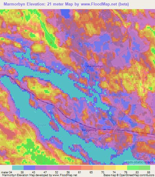 Marmorbyn,Sweden Elevation Map