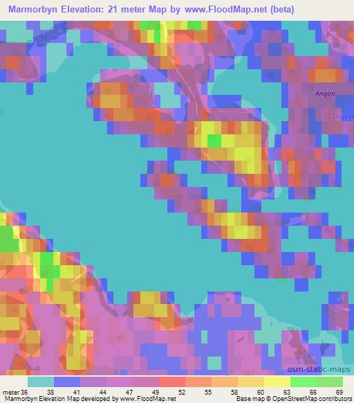 Marmorbyn,Sweden Elevation Map