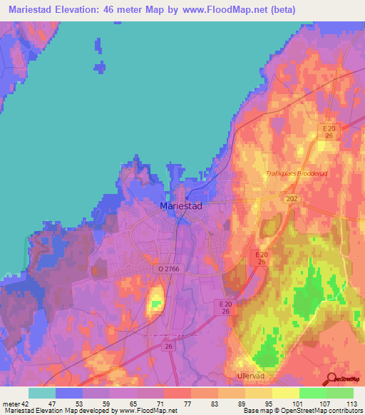 Mariestad,Sweden Elevation Map