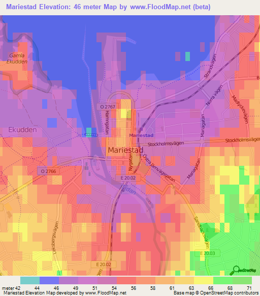 Mariestad,Sweden Elevation Map