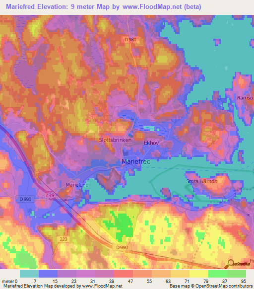 Mariefred,Sweden Elevation Map