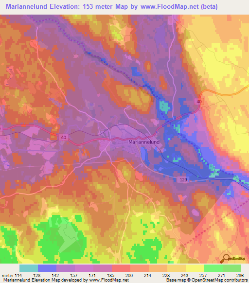 Mariannelund,Sweden Elevation Map