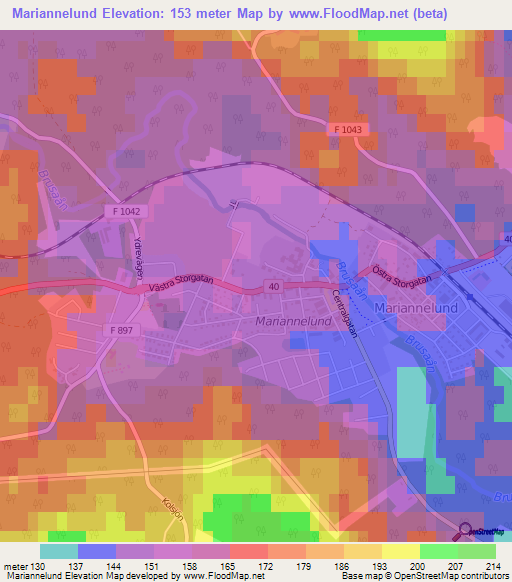 Mariannelund,Sweden Elevation Map